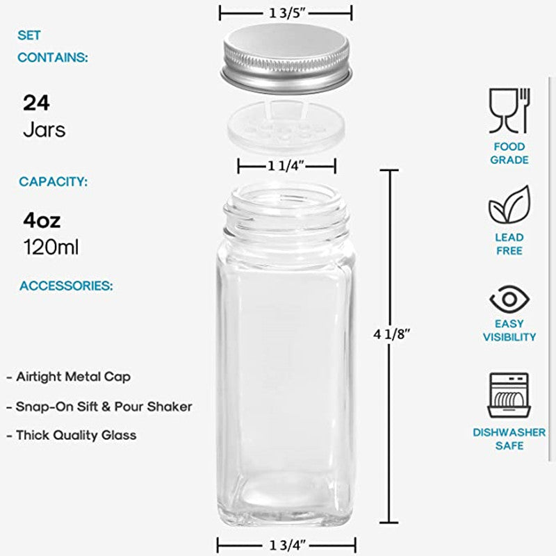 spice jar,,, kitchen organization,,, seasoning container,,, glass jar,,, herb storage,,, airtight lid,,, label included,,, pantry essentials,,, cooking convenience,,, refillable container,,"