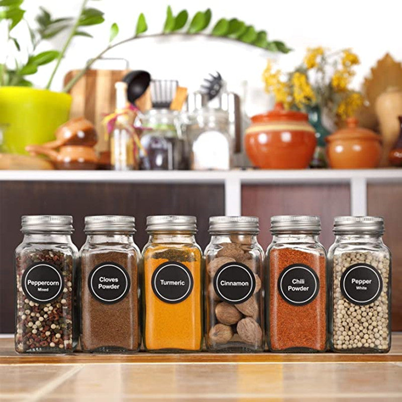 spice jar,,, kitchen organization,,, seasoning container,,, glass jar,,, herb storage,,, airtight lid,,, label included,,, pantry essentials,,, cooking convenience,,, refillable container,,"