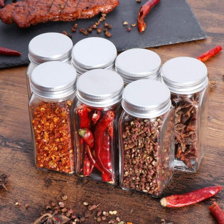 spice jar,,, kitchen organization,,, seasoning container,,, glass jar,,, herb storage,,, airtight lid,,, label included,,, pantry essentials,,, cooking convenience,,, refillable container,,"